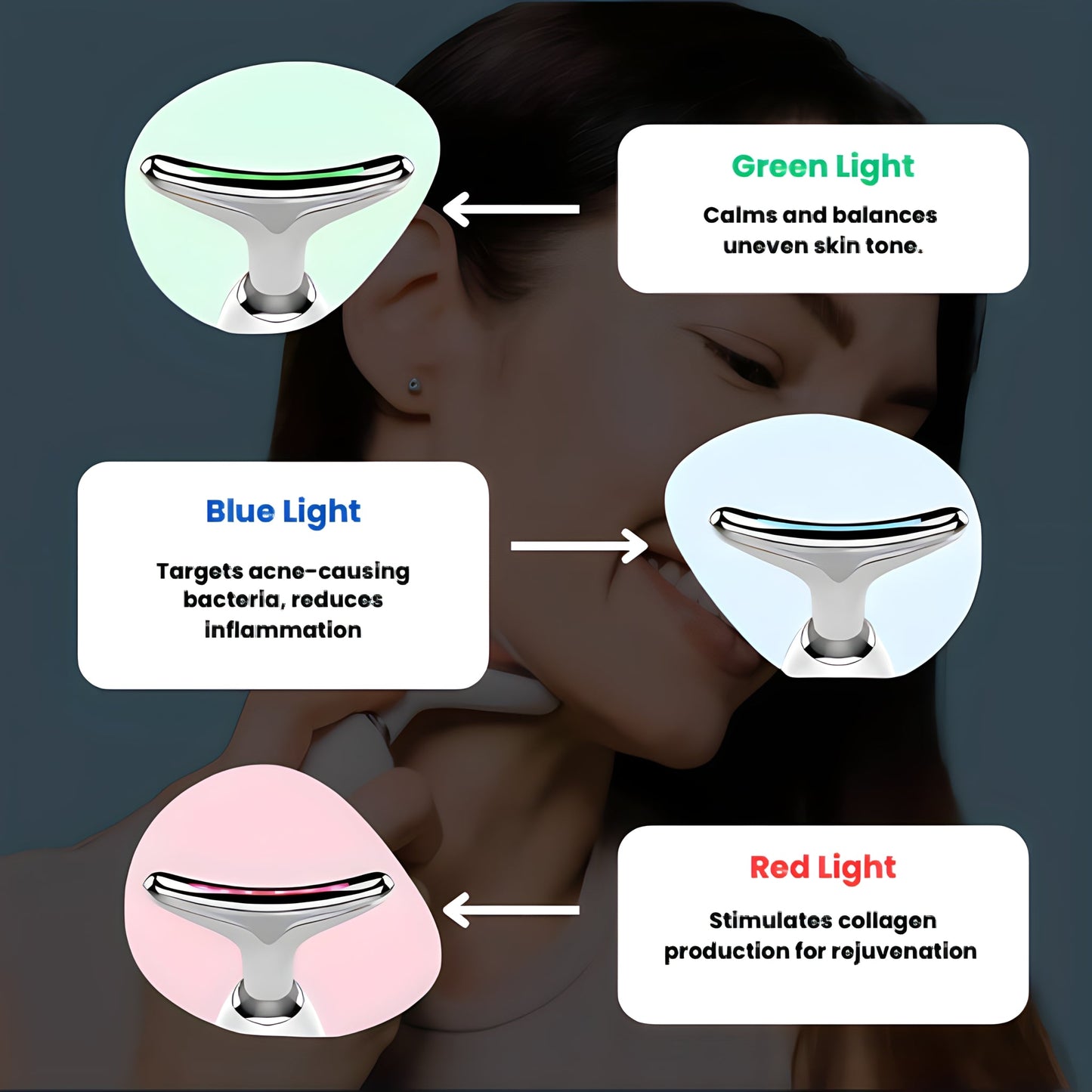 Skin Lift Device | 4 Skin Modes | 3 LED Light Therapy